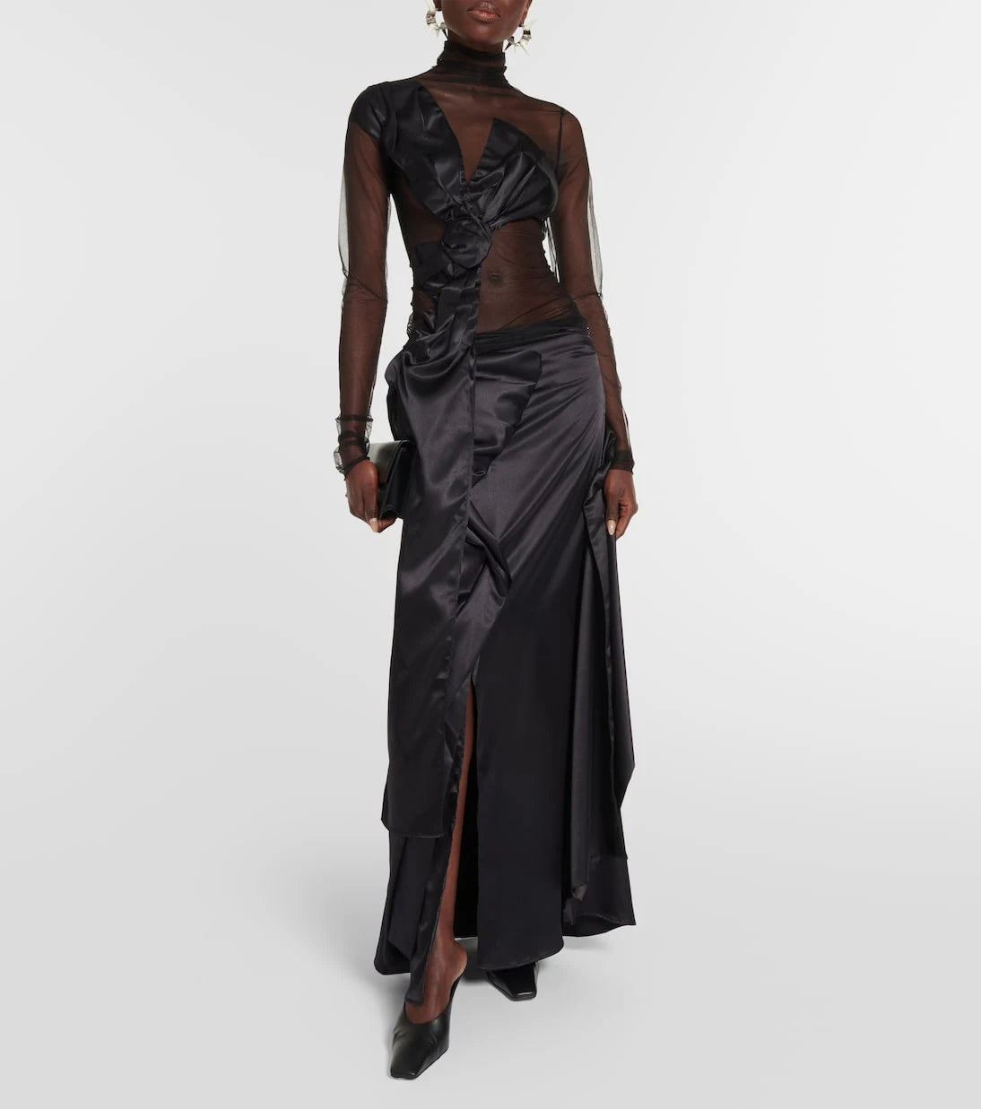 Acne Studios - Bow-detail satin maxi skirt