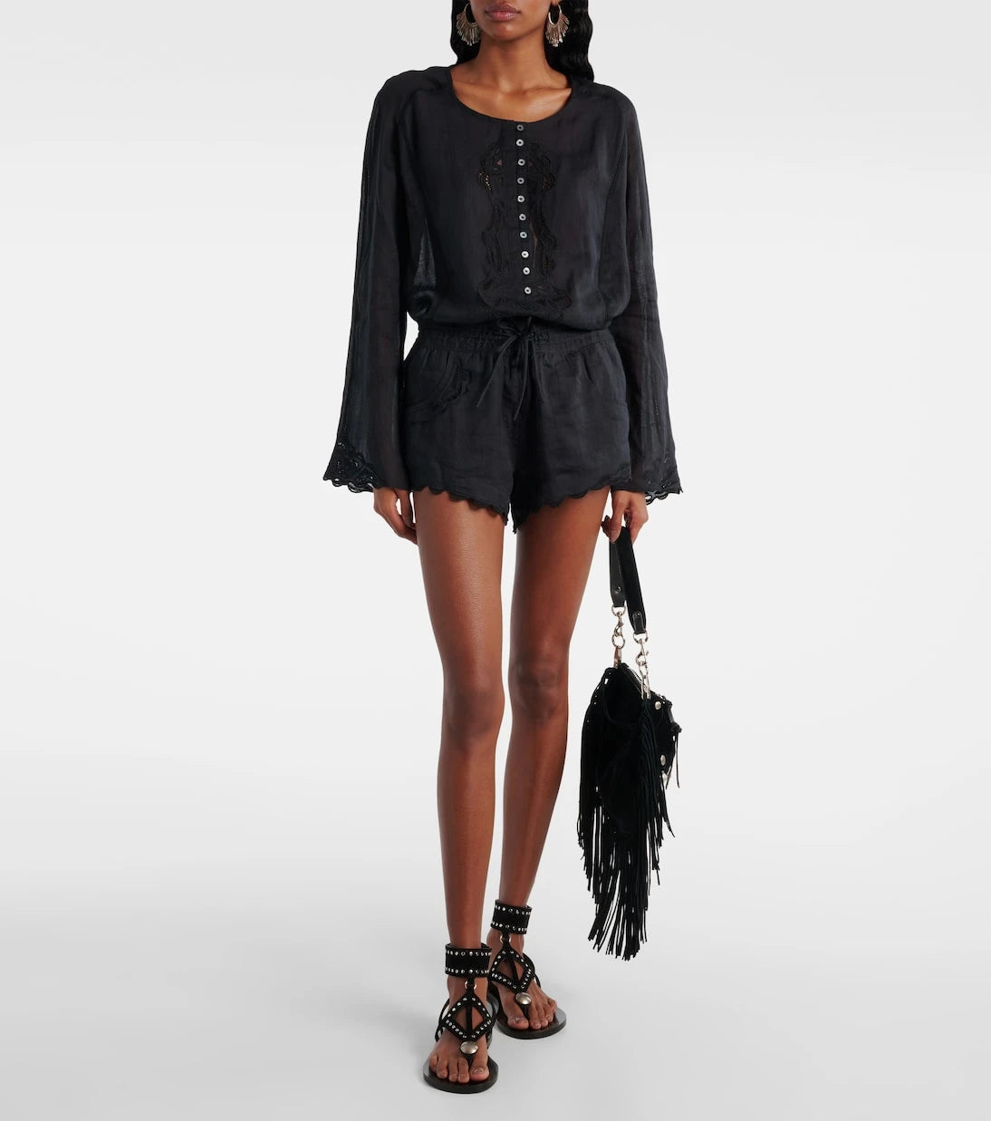 Isabel Marant - Luciele embroidered ramie blouse