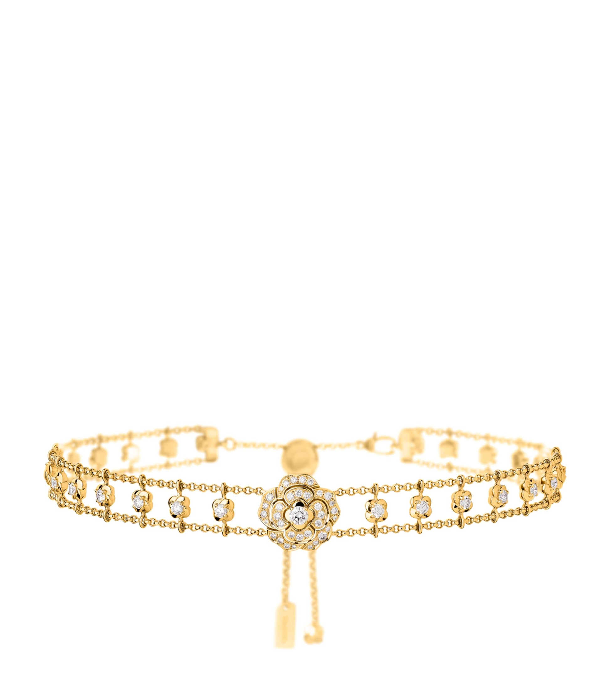 CHANEL Yellow Gold and Diamond Bouton de Camélia Supple Choker