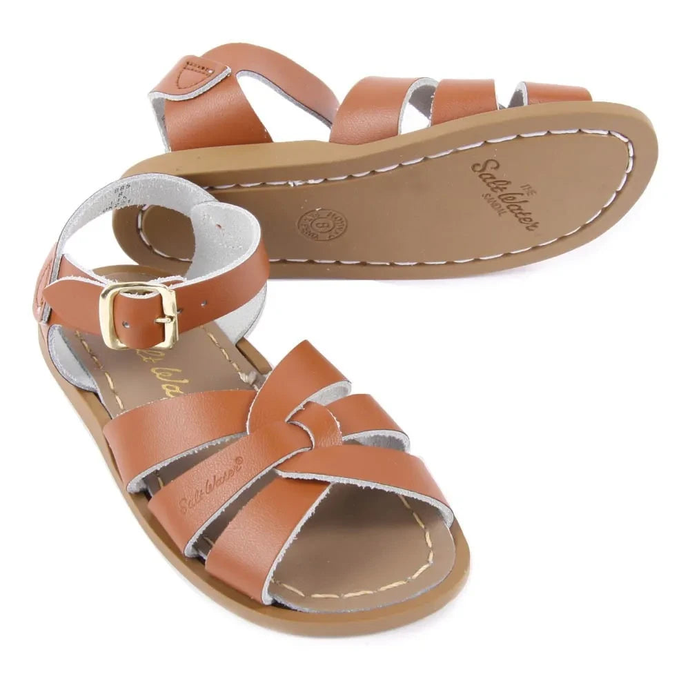 Salt-Water - Original Leather Cross Strapped Waterproof Sandals | Camel