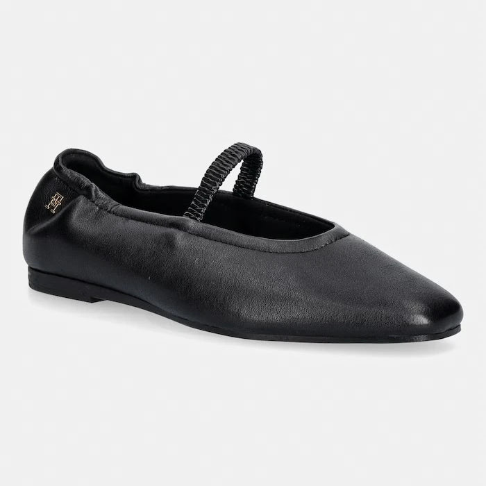 Tommy Hilfiger балеринки от кожа SOFT LEATHER ELLASTIC BALLERINA
