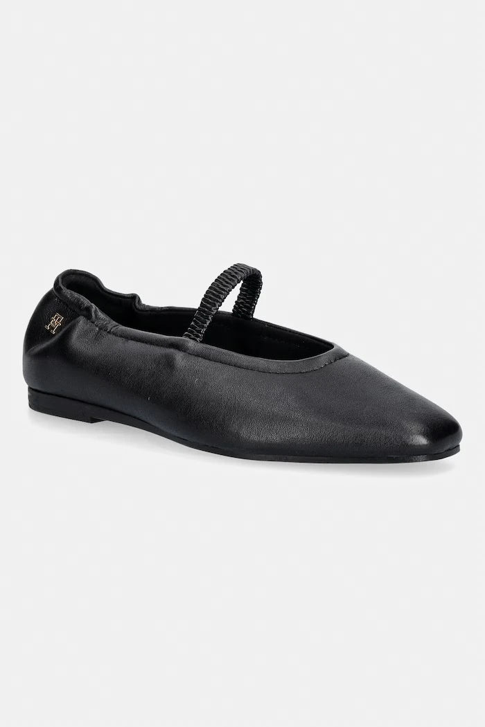 Tommy Hilfiger балеринки от кожа SOFT LEATHER ELLASTIC BALLERINA