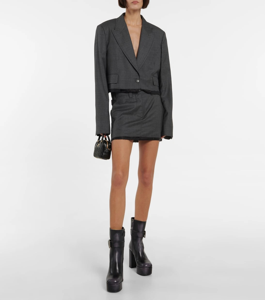 Miu Miu - Platform leather ankle boots