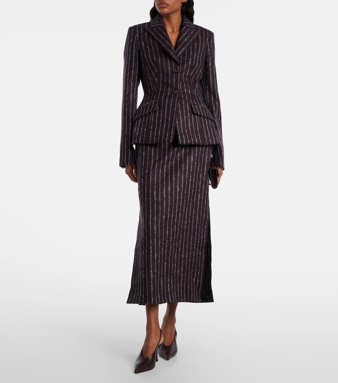Erdem - Pinstripe wool and mohair blazer
