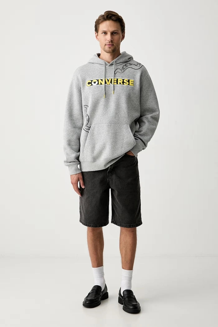 Converse x Minions & Monsters pamuklu kapüşonlu sweatshirt