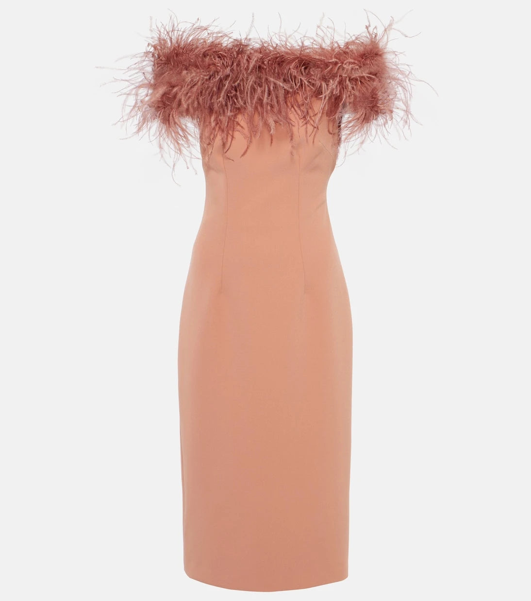 Safiyaa - Feather-trimmed midi dress