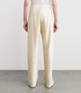 Vince White Satin Straight Trousers