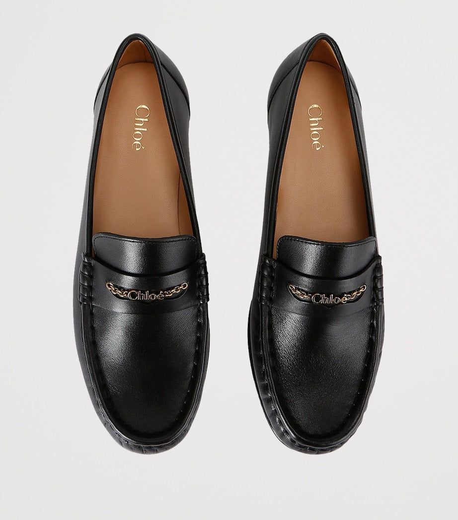 Chloé Black Calfskin Loafers