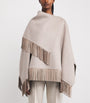 Agnona Grey Wool-Alpaca-Cashmere Poncho