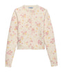 Prada Pink Wool-Blend Floral Cardigan