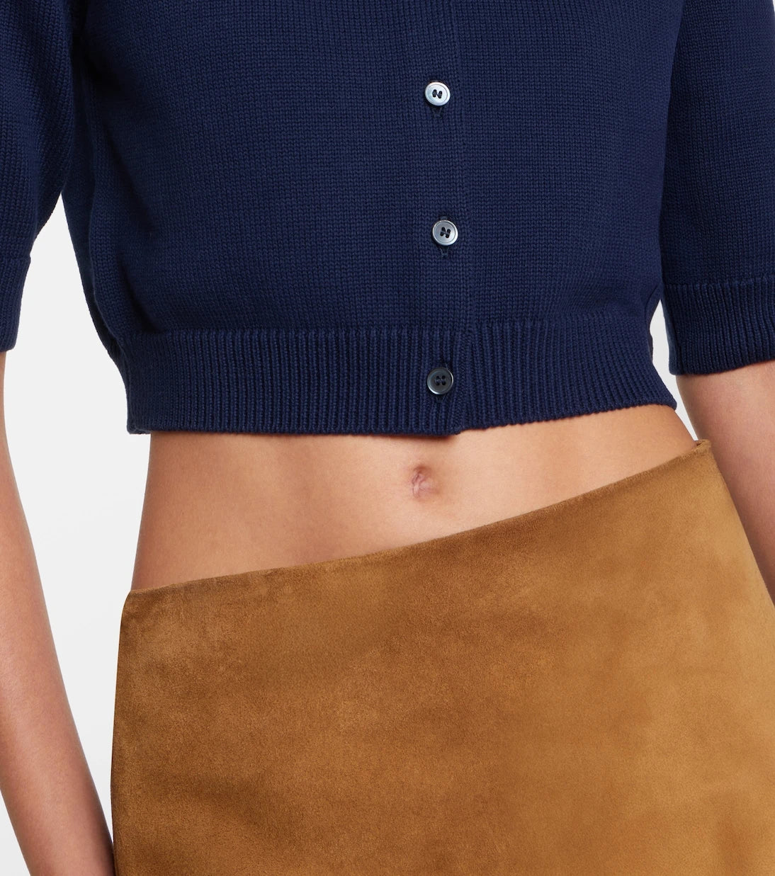 Miu Miu - Logo cropped cotton cardigan