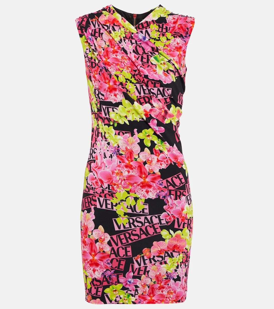 Versace - Floral-print jersey minidress