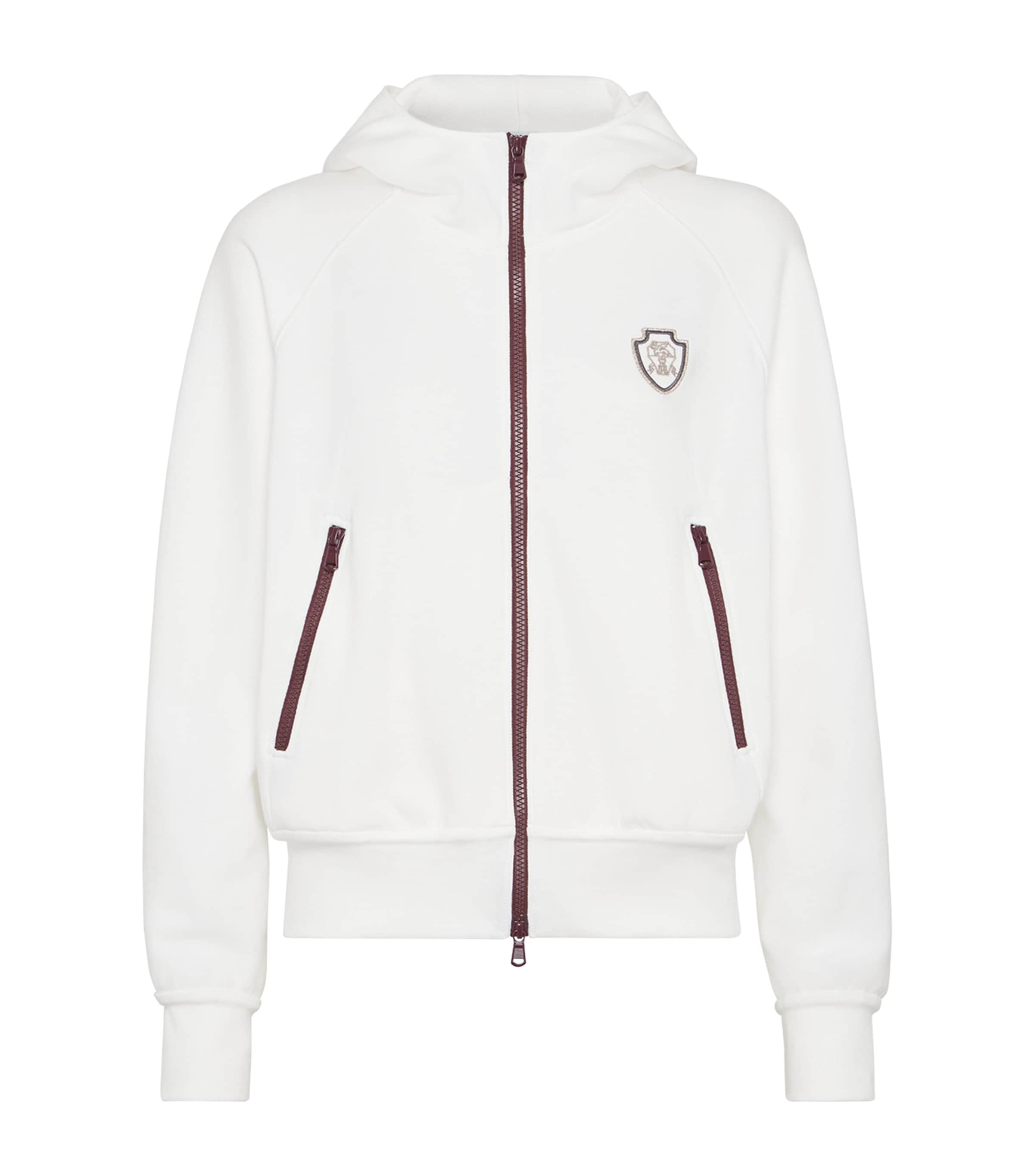 Techno Cotton Piqué Zip-Up Hoodie