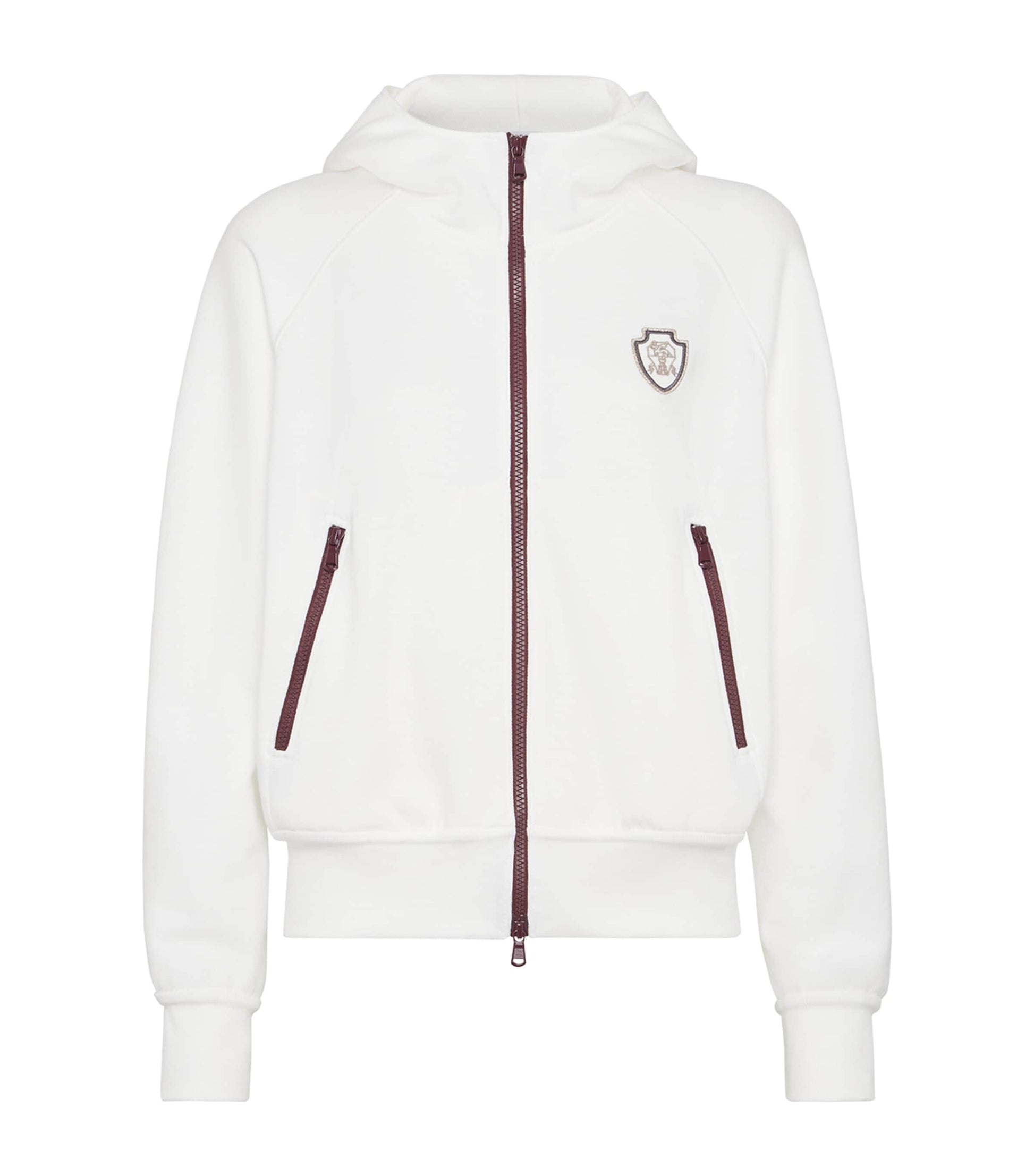 Techno Cotton Piqué Zip-Up Hoodie