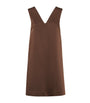 Brunello Cucinelli Brown Satin Cady Mini Dress