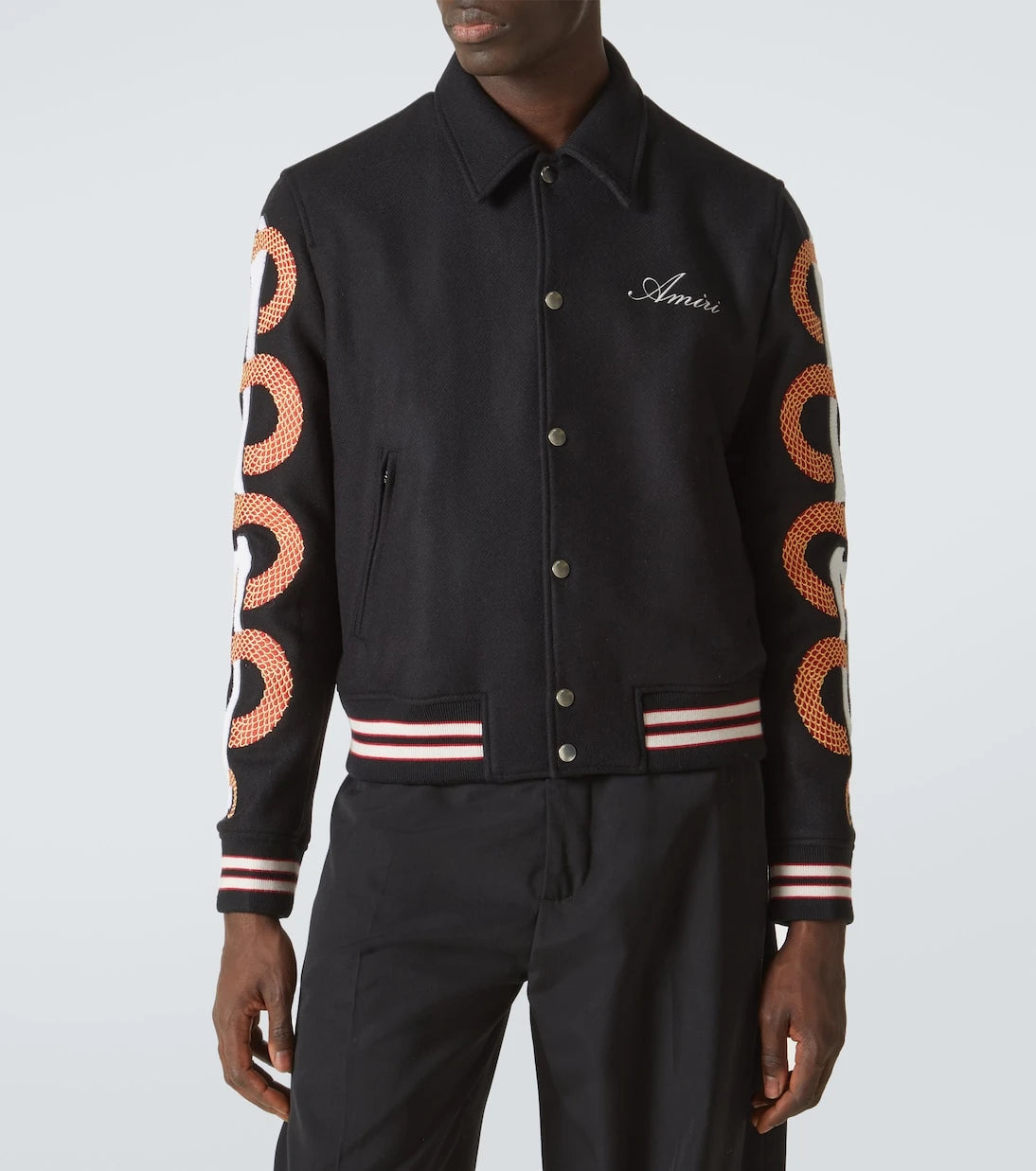 Amiri - Amiri Snake Bones wool-blend varsity jacket