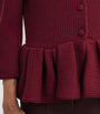 Burgundy Cashmere Peplum Cardigan