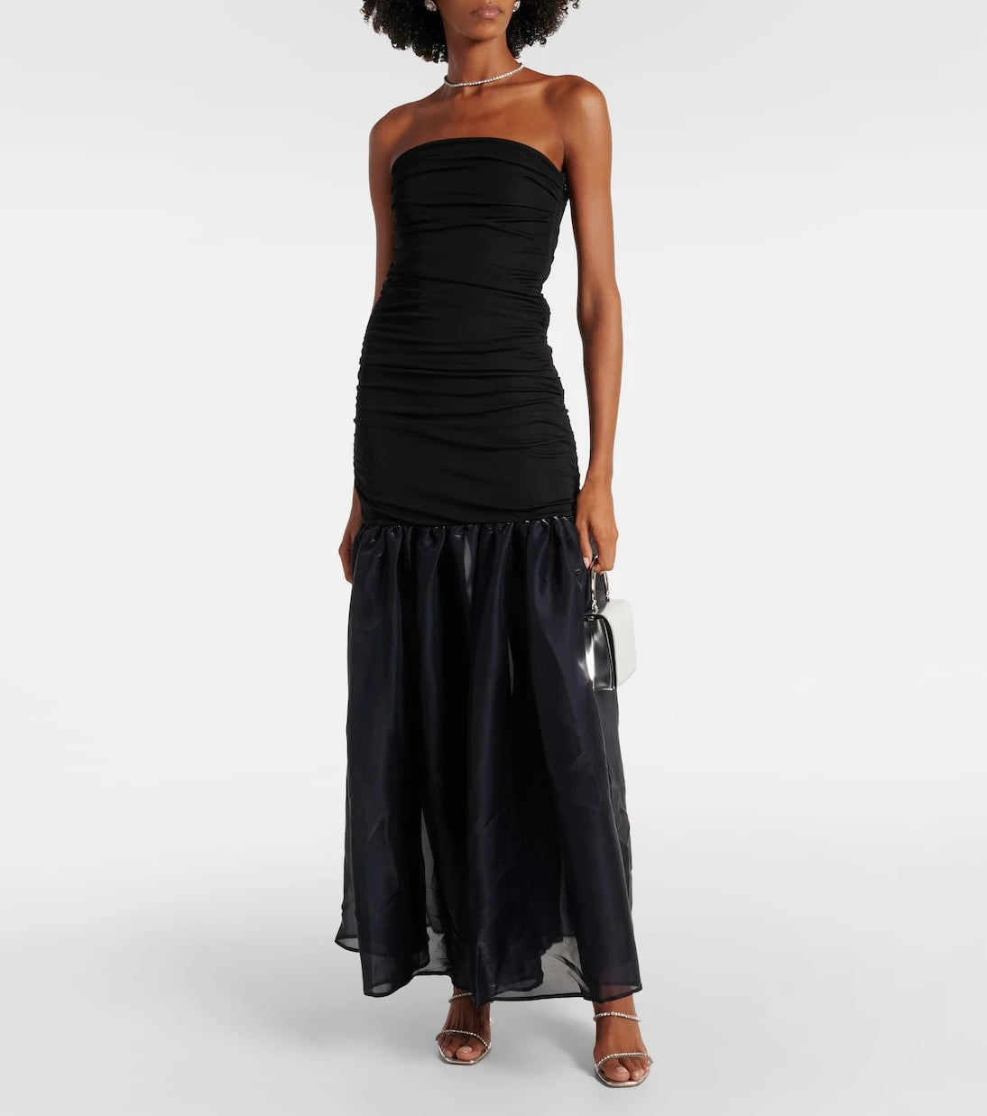 Staud - Liya ruched jersey and organza gown