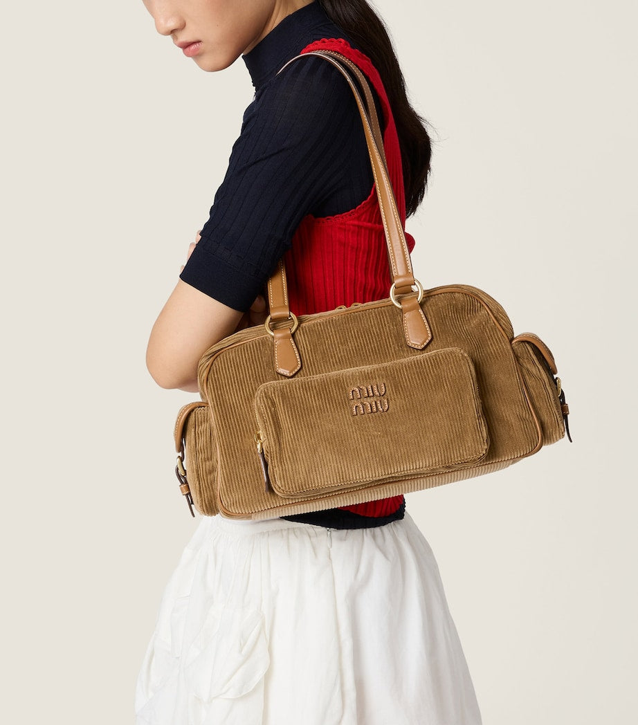 Corduroy Pocket Shoulder Bag