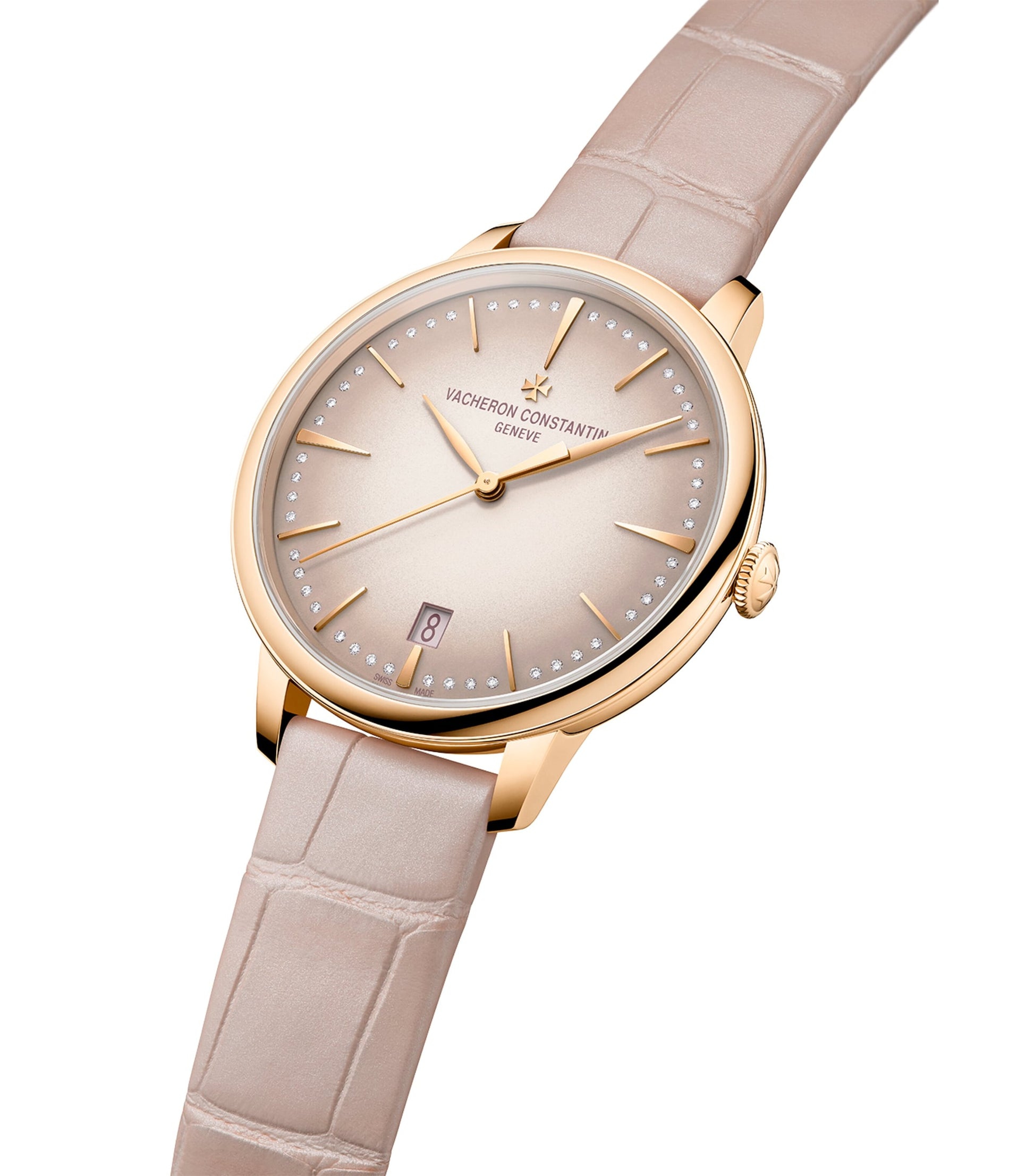 Rose Gold and Diamond Patrimony Self-Winding Watch 36.5mm
