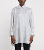 Max Mara White Silk Stripe Mini Shirt Dress