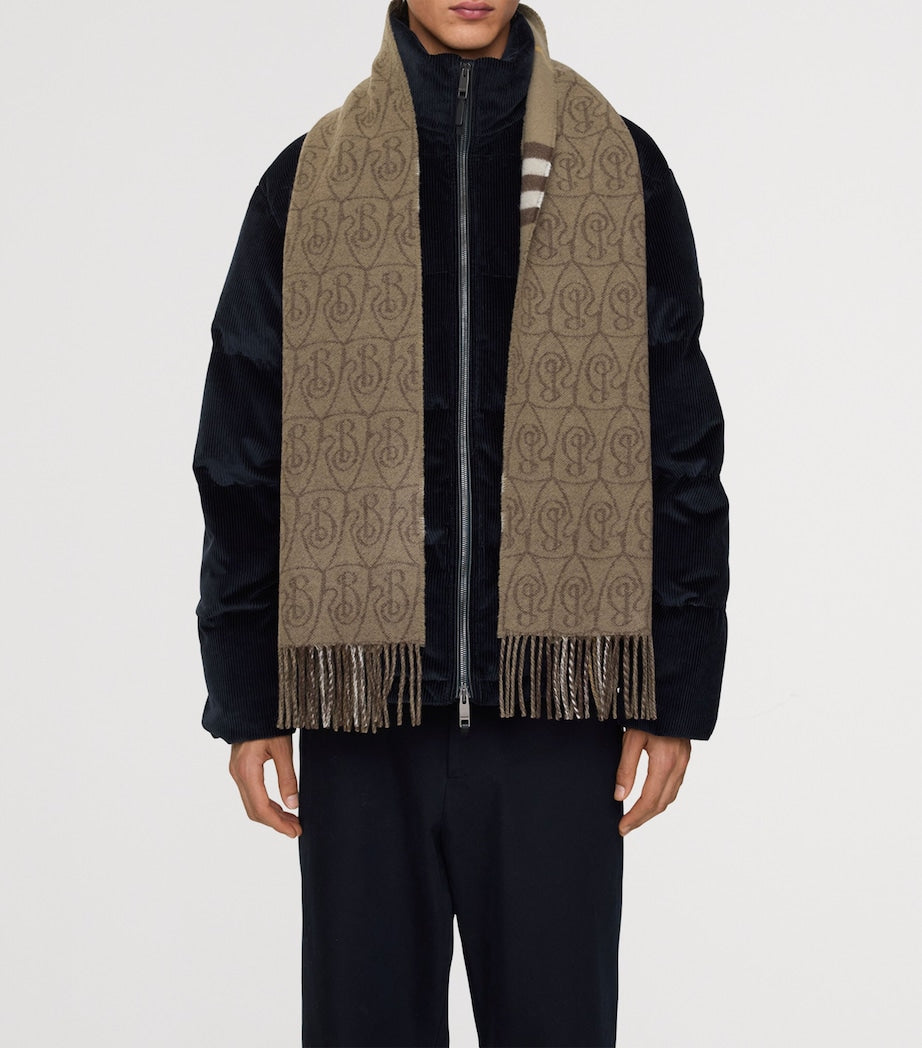 Cashmere Reversible B Shield Scarf