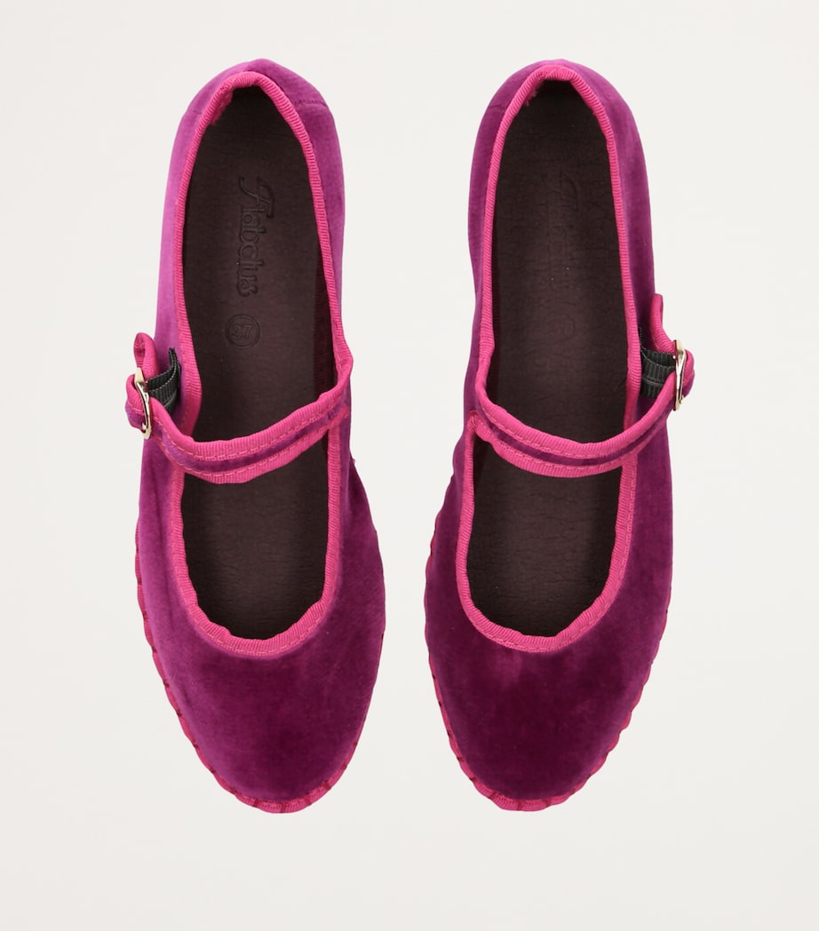 Flabelus Pink Velvet Nomi Mary Jane Flats