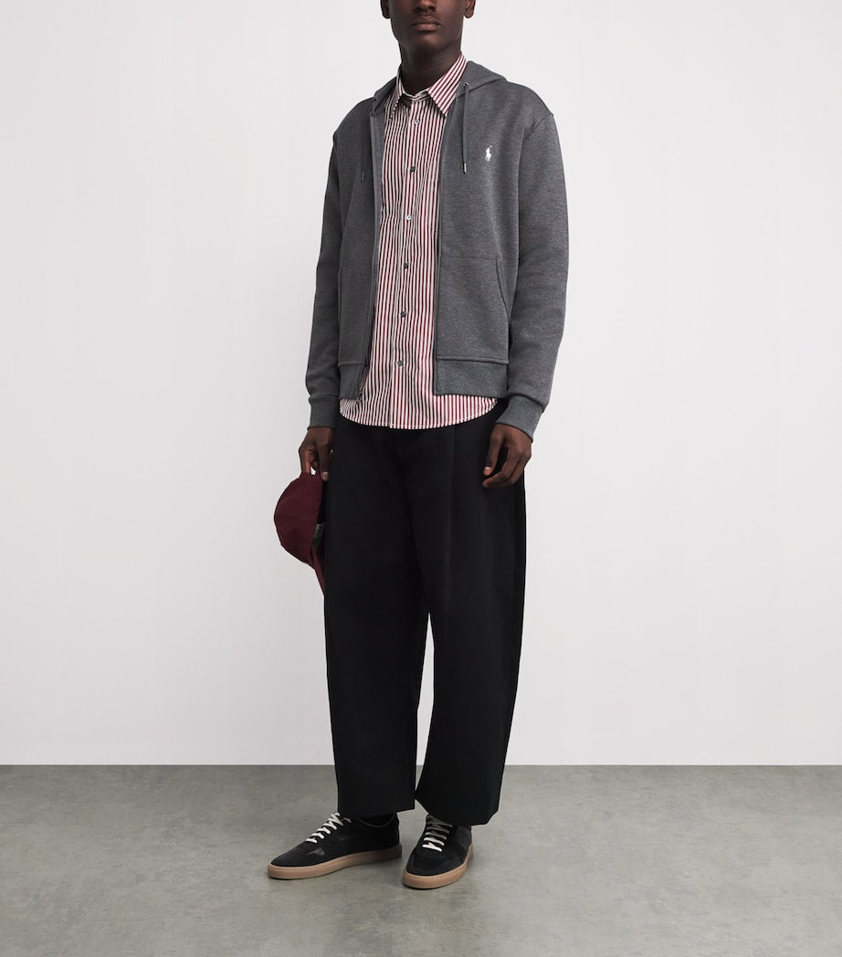 Polo Ralph Lauren Grey Cotton-Blend Zip-Up Hoodie