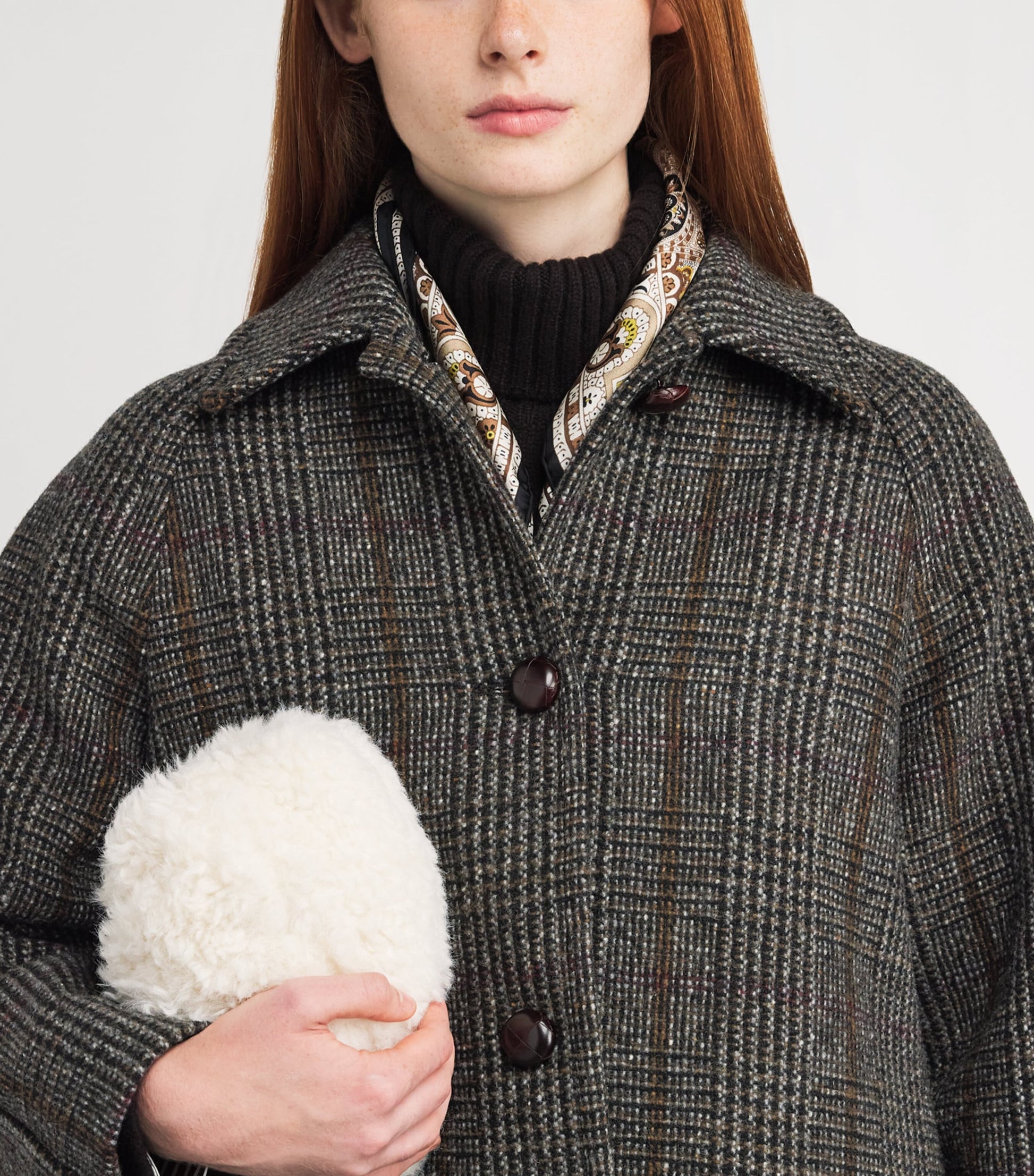 Weekend Max Mara Brown Prince of Wales Check Coat