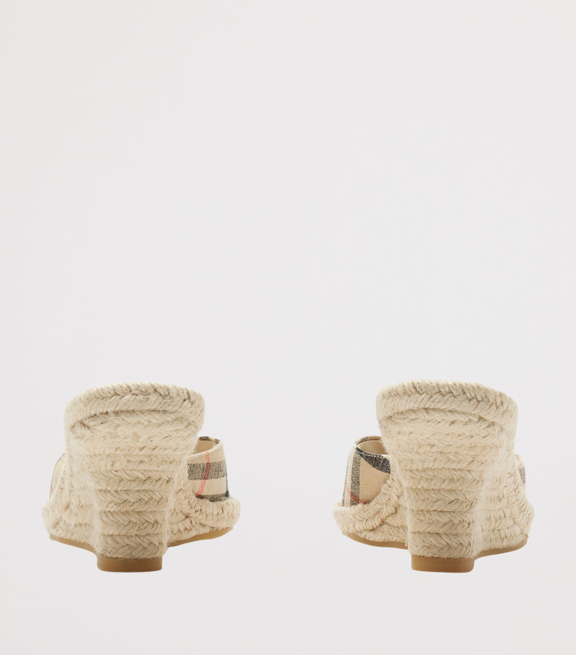Burberry Beige Check Mews Wedge Mules 65