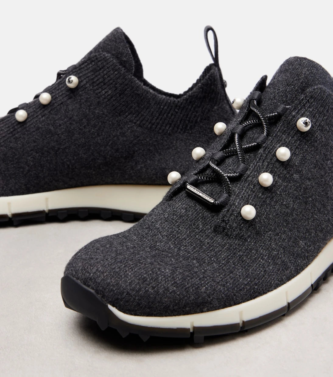 Jimmy Choo - Veles embellished cashmere sneakers