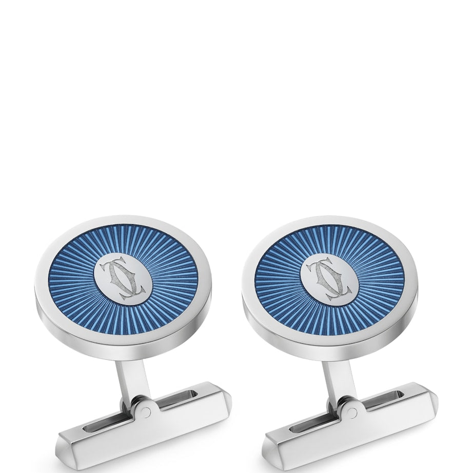 Sterling Silver Double C de Cartier Cufflinks