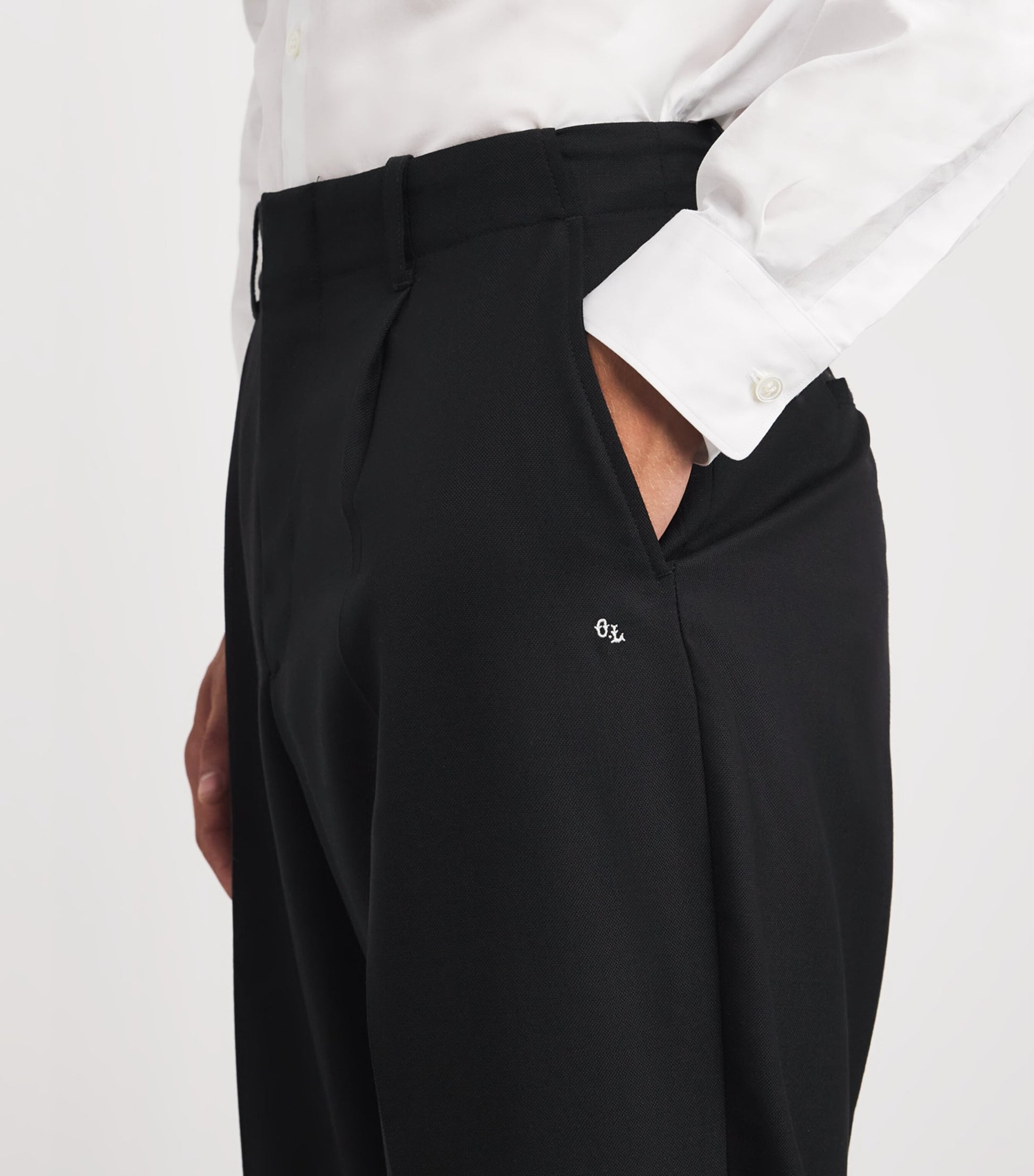 Our Legacy Black Wool Borrowed Chino Wide-Leg Trousers