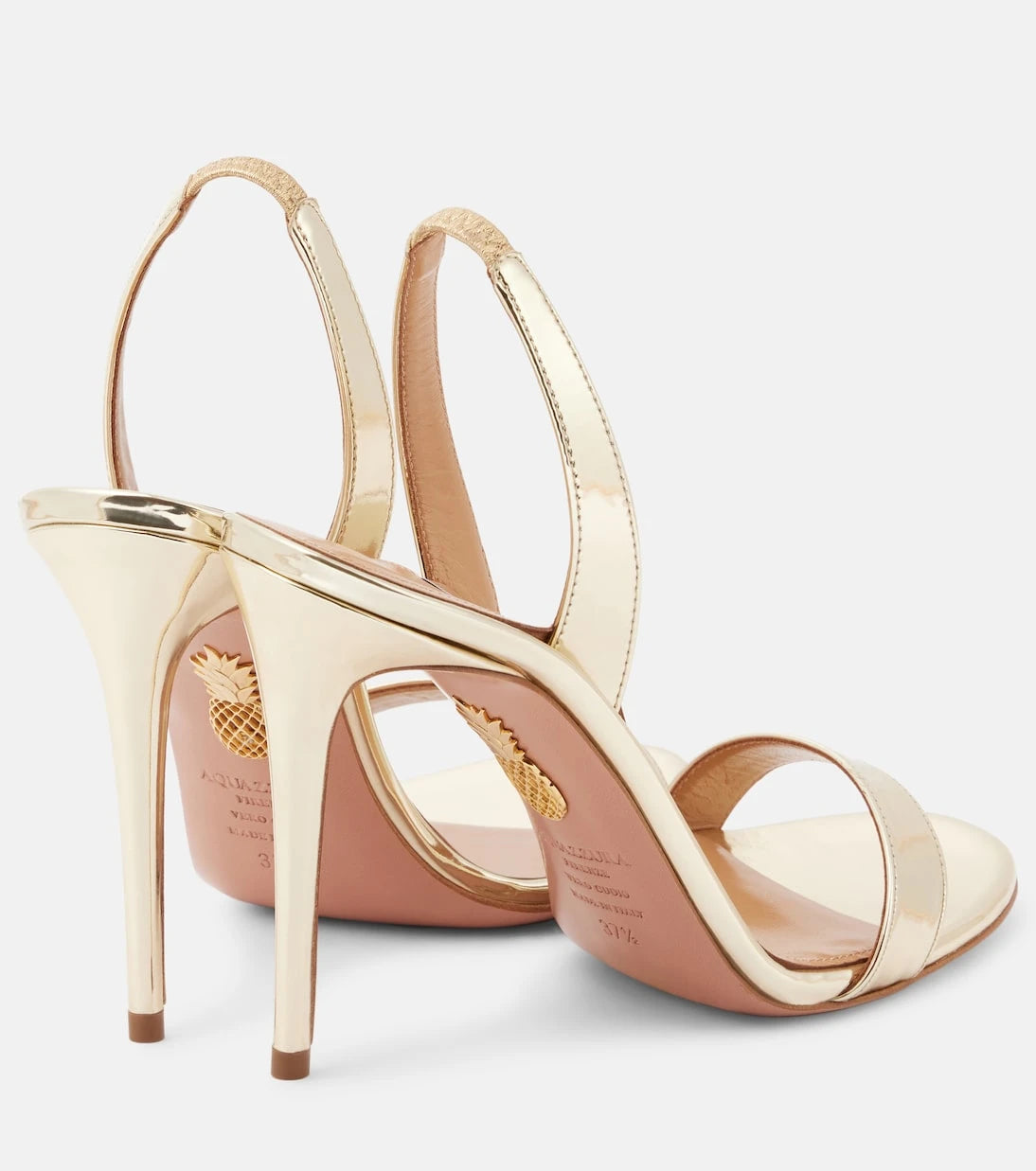 Aquazzura - So Nude 105 metallic leather sandals