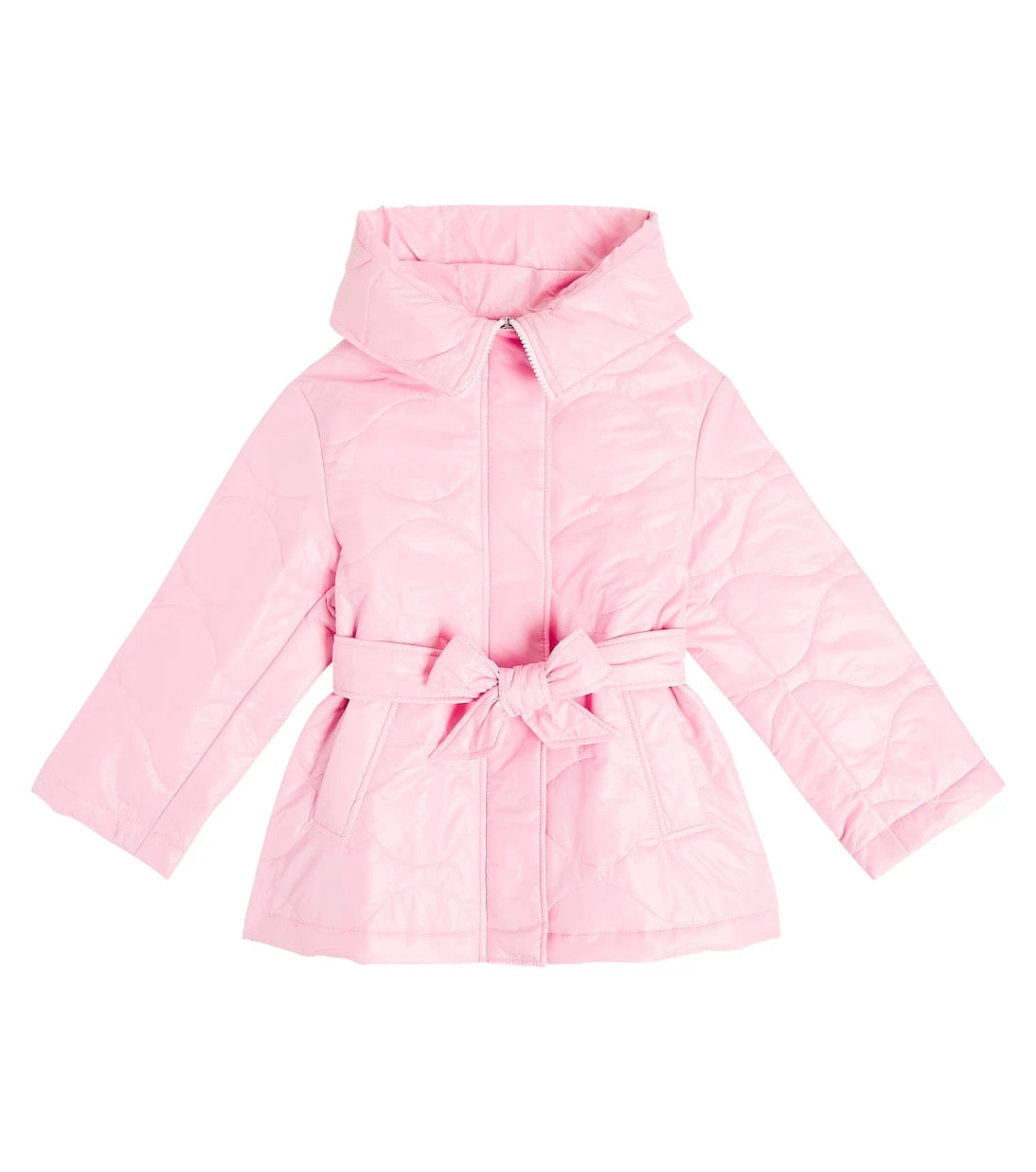 Monnalisa - Quilted bow-detail parka