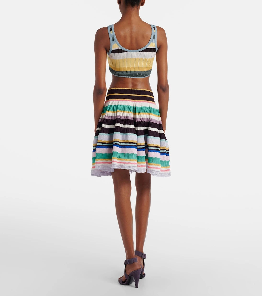 Alaïa - Striped knitted miniskirt