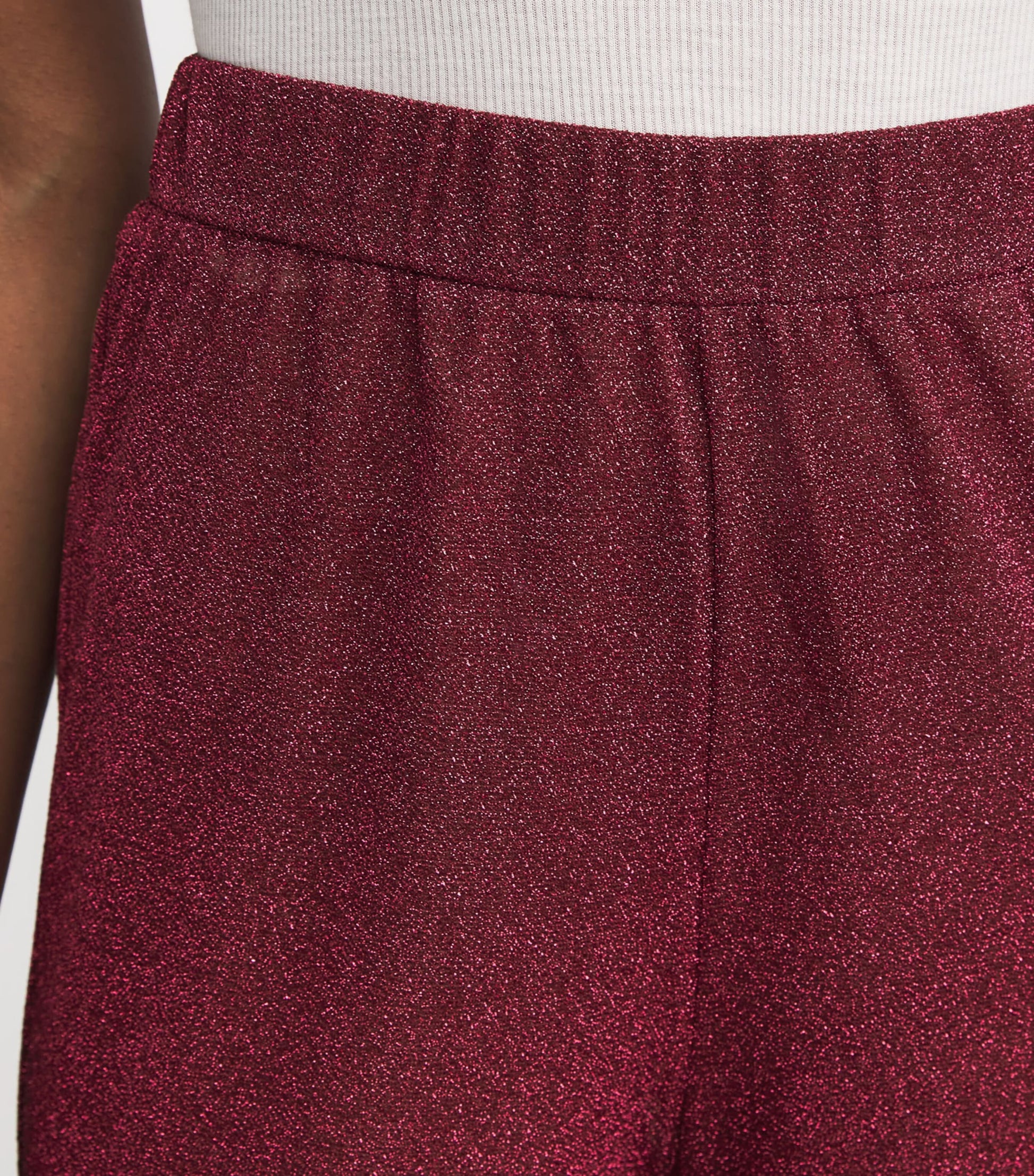 Oséree Burgundy Metallic Lumiere Trousers