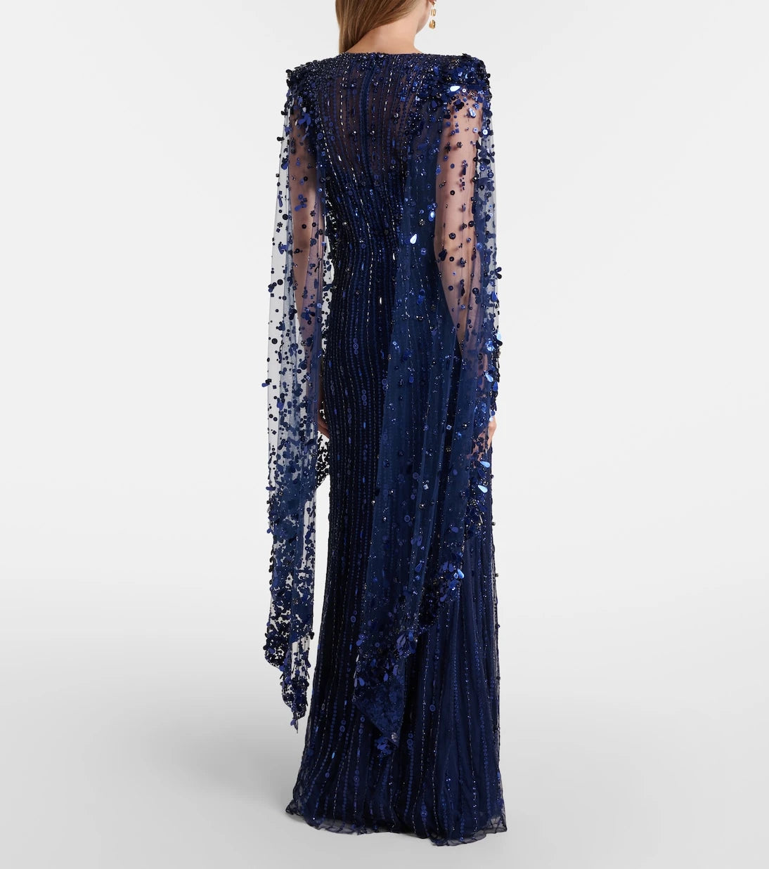 Jenny Packham - Pelerinli işlemeli elbise