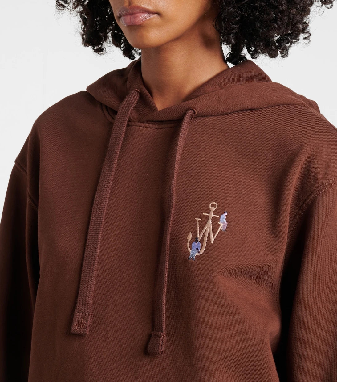 JW Anderson - Printed embroidered cotton jersey hoodie