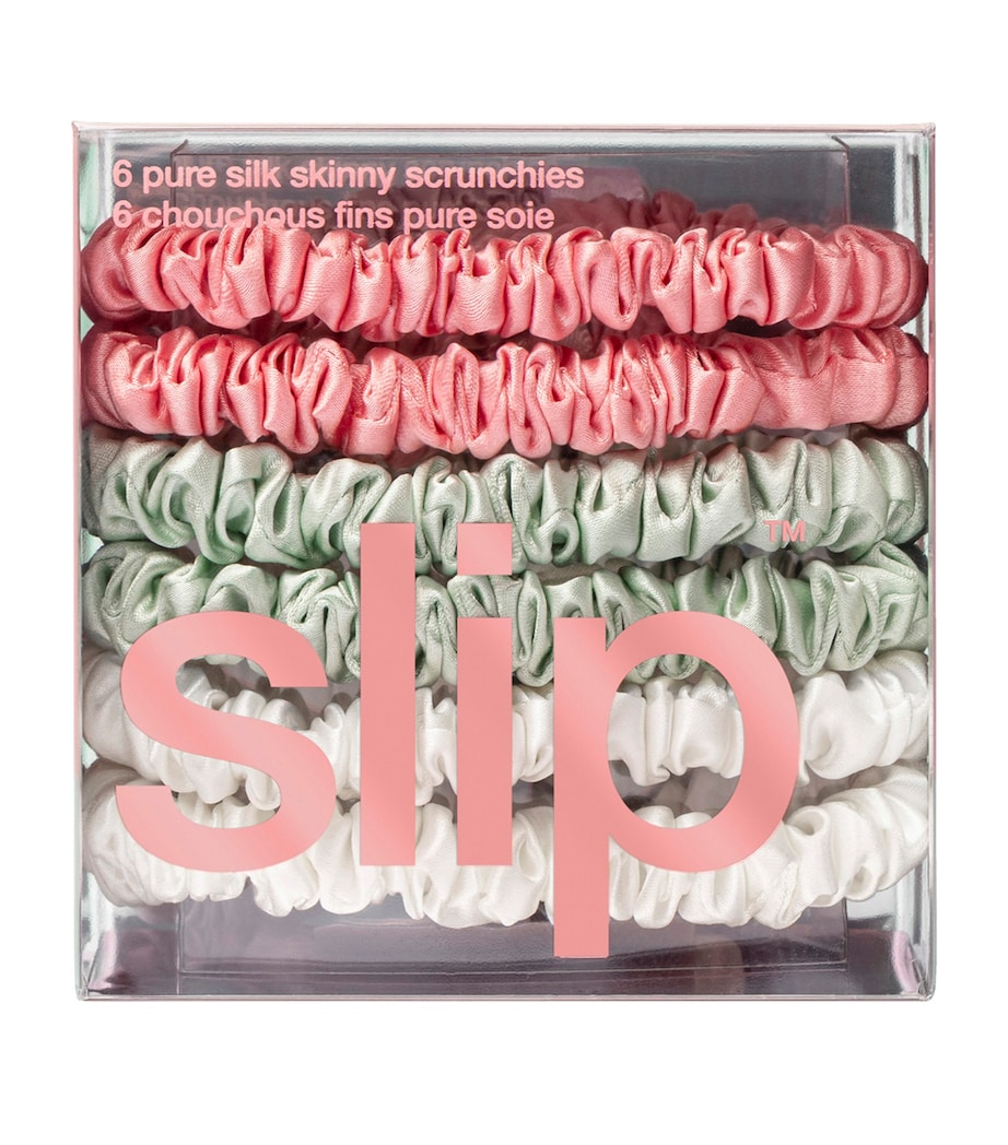 Pure Silk Skinny Scrunchies (Set of 6)