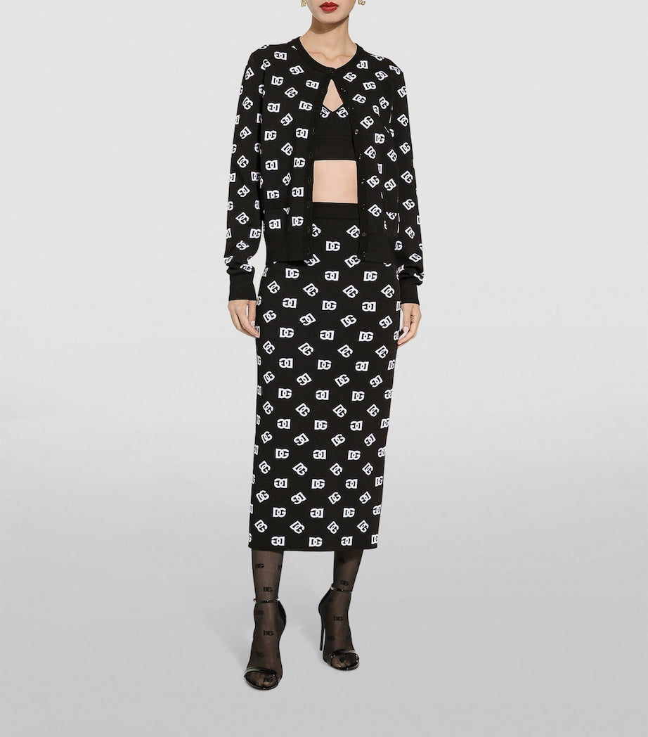 Multi Knit Monogram Skirt