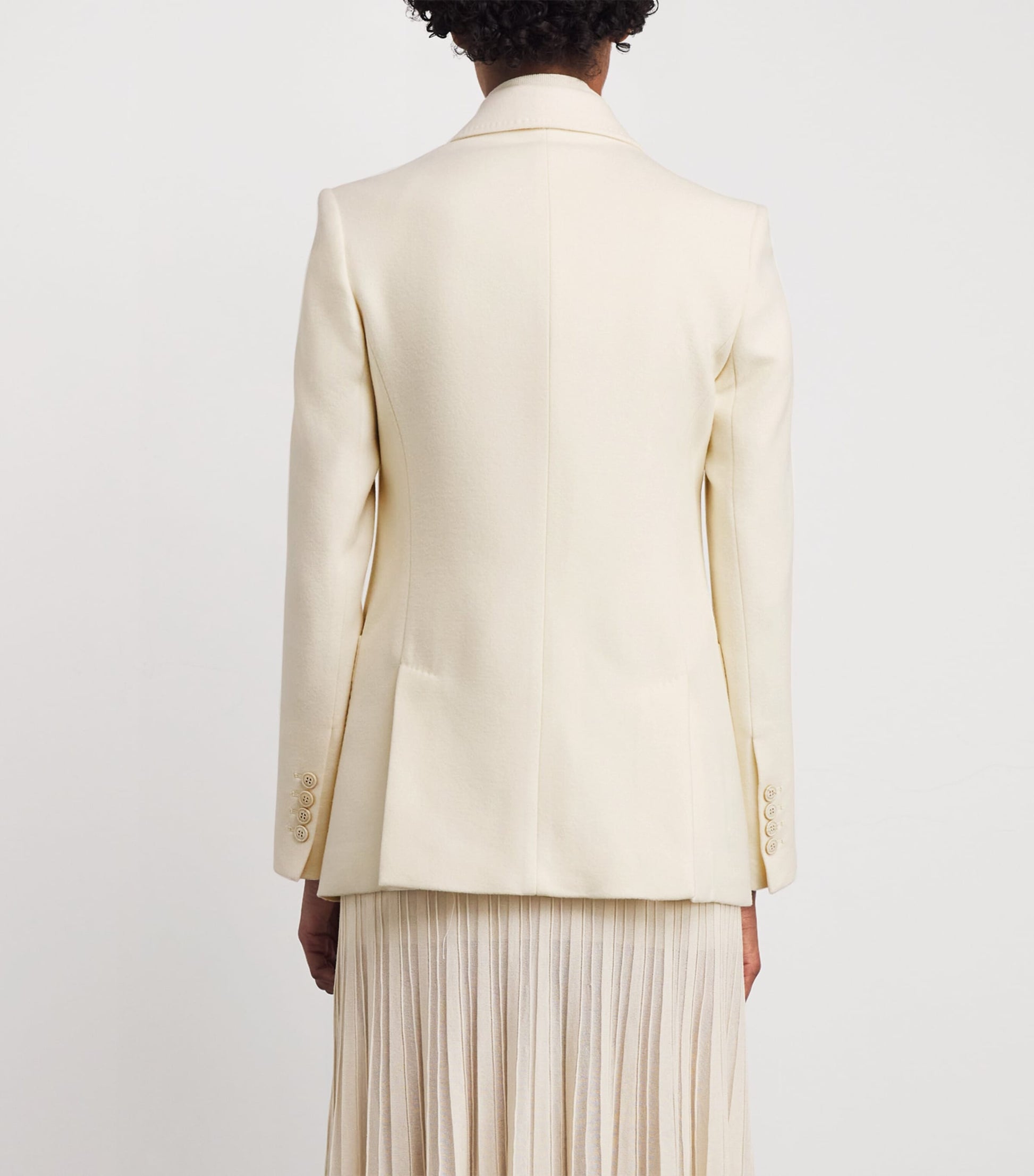 Eleventy White Wool Double-Breasted Blazer