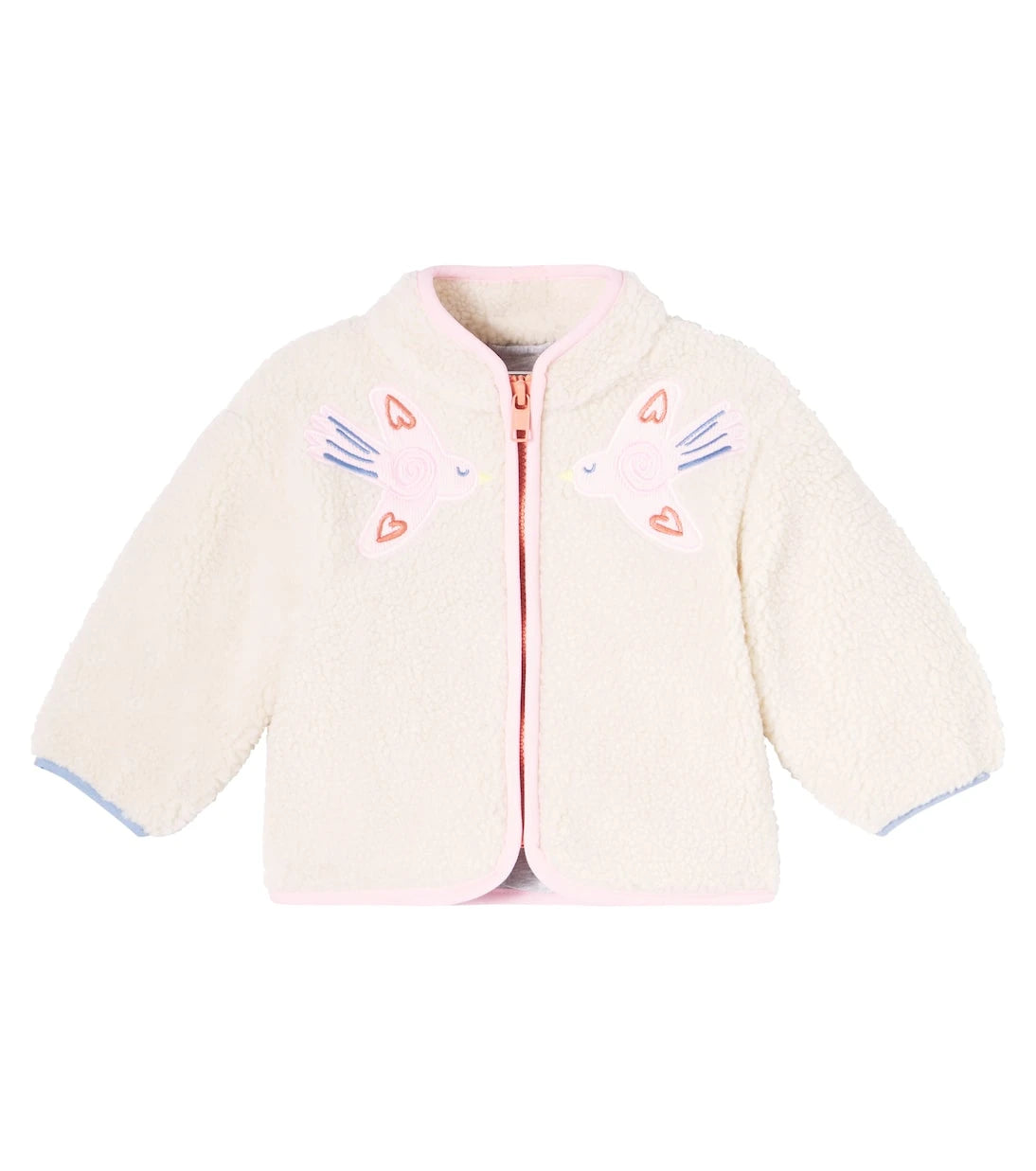 Stella McCartney Kids - جاكيت من صوف تيدي مزين برقع للأطفال