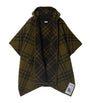 Burberry Beige Reversible Wool Check Hooded Cape