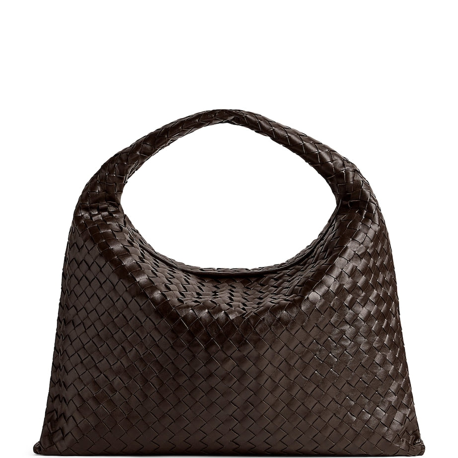 Large Leather Hop Shoulder Bag FONDANT-M BRASS