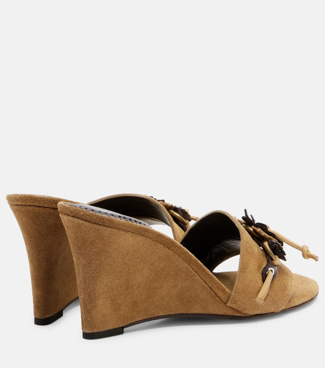 Isabel Marant - Anee embellished suede wedge mules