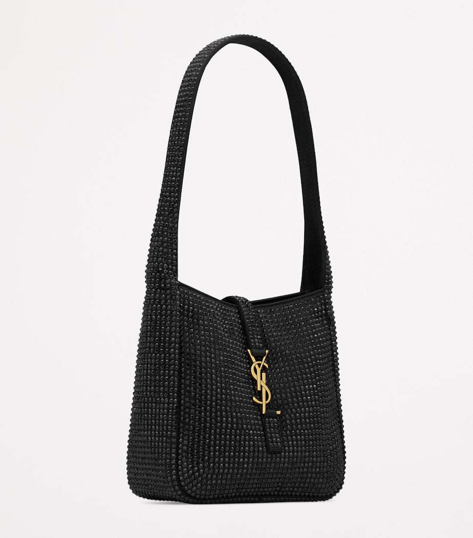 Saint Laurent Black Baby Rhinestone-Embellished Le 5 à 7 Shoulder Bag