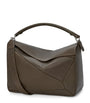 LOEWE Grey Large Leather Puzzle Edge Top-Handle Bag