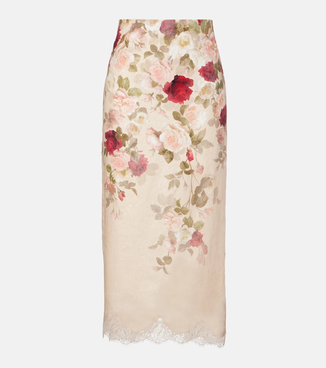 Zimmermann - Hypnotic floral linen pencil skirt