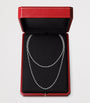Small White Gold Santos de Cartier Long Chain Necklace
